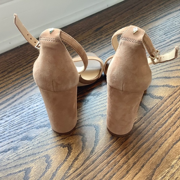 SAM EDELMAN Yaro Block Heel Tan Suede Strappy Sandals Size 7.5 - Picture 3 of 8